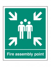 Fire assembly point safety sign in Aluminium -  2 Sizes 